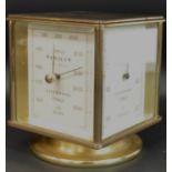 Sewills of Liverpool brass desk top four dial clock / barometer / thermometer / hygrometer