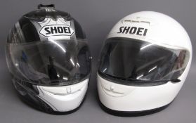Shoei Raid II and XXL Shoei white motorbike helmets