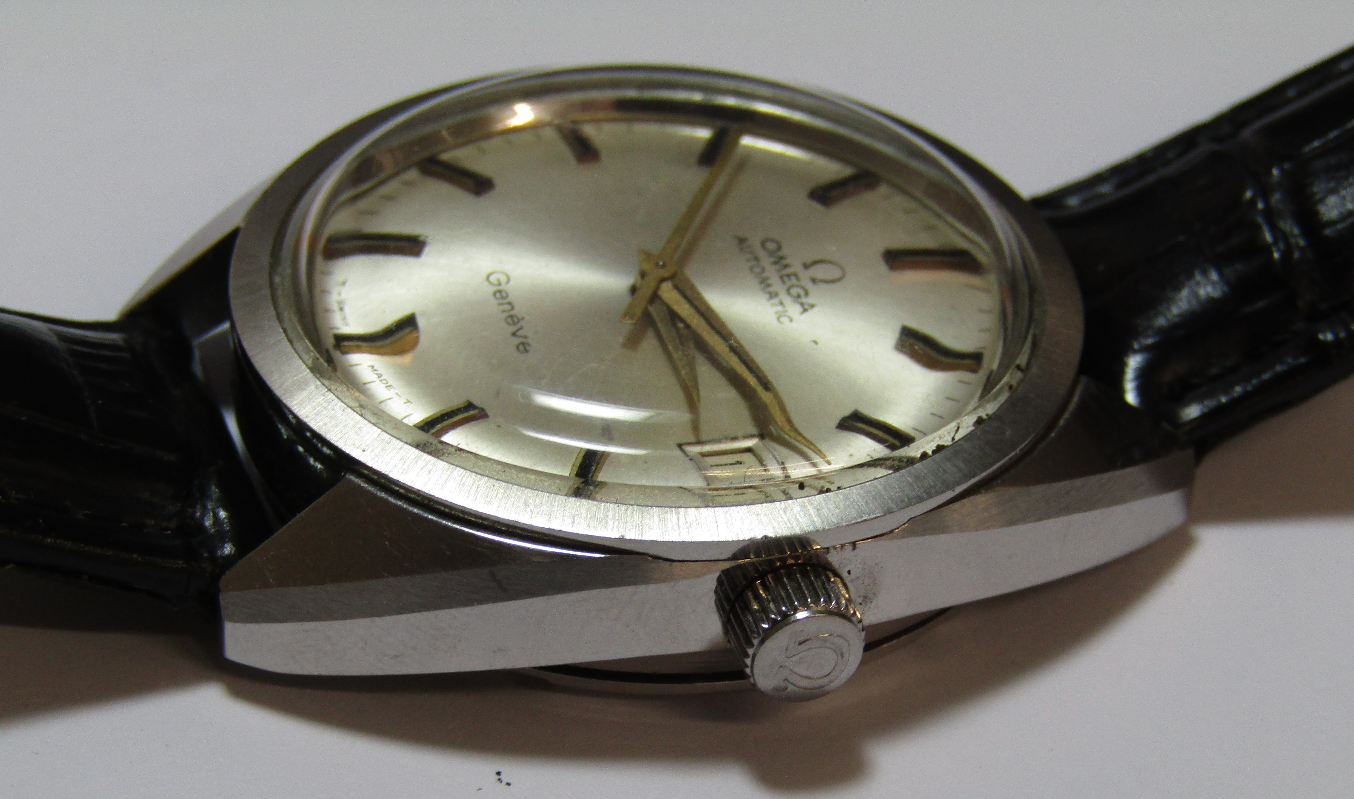 Omega Geneve automatic gents watch with date aperture and leather strap - 9687283 - Image 7 of 7