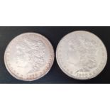 2 x Morgan dollars 1880 & 1878