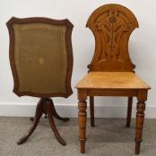 Victorian aesthetic style oak hall chair & Reprodux Bevan Funnell Georgian style tilt top table