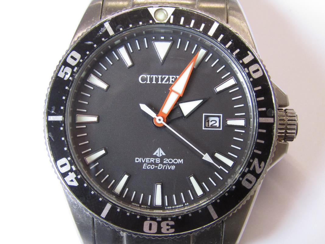 Citizen Promaster Eco-Drive Diver's 200m wristwatch with date aperture, hands and hour markers, - Image 4 of 4