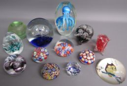 Collection of glass paperweights includes millefiori
