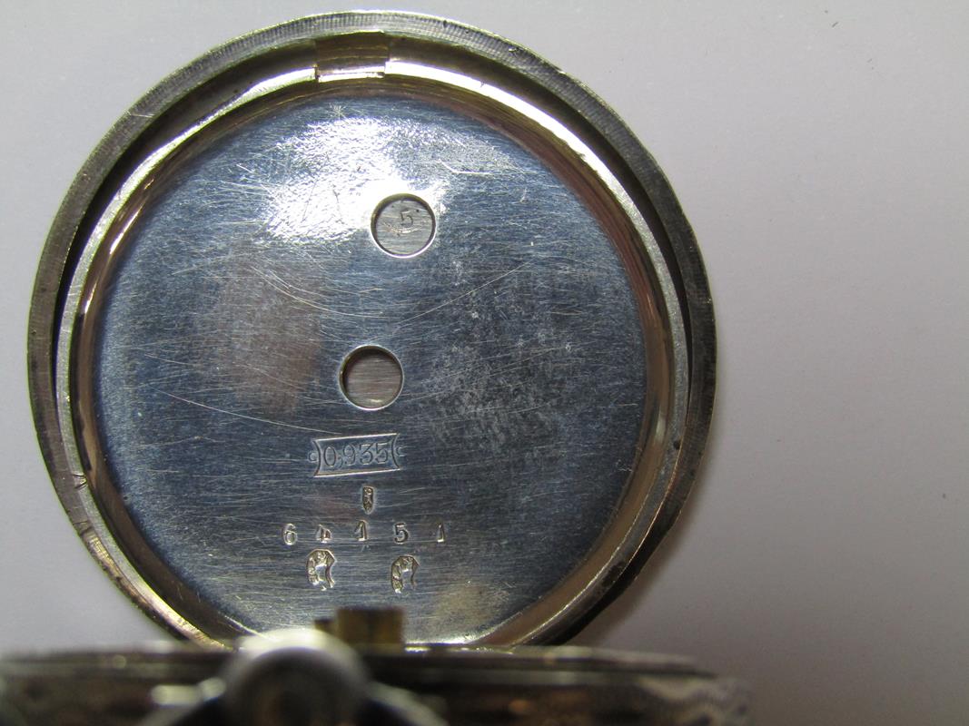 Ladies silver cased fob watch (works intermittently) - Image 5 of 7