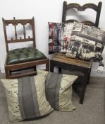 2 occasional chairs and 4 contemporary cushions