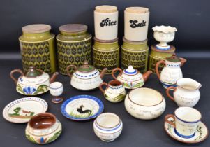 Selection of Hornsea Heirloom storage jars, 2 stoneware jars & selection of Torquay ware