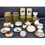 Selection of Hornsea Heirloom storage jars, 2 stoneware jars & selection of Torquay ware