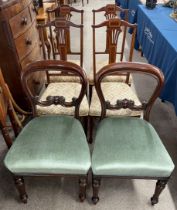 Pair of Victorian Victorian balloon back dining chairs & a set of 4 Edwardian salon chairs