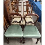 Pair of Victorian Victorian balloon back dining chairs & a set of 4 Edwardian salon chairs