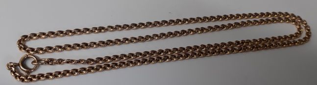 9k gold curb link necklace 9.1g, total length 51cm