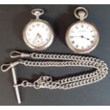 Silver top wind fob watch, Birmingham 1905 with lever escapement (H Samuel Manchester), Alpina white