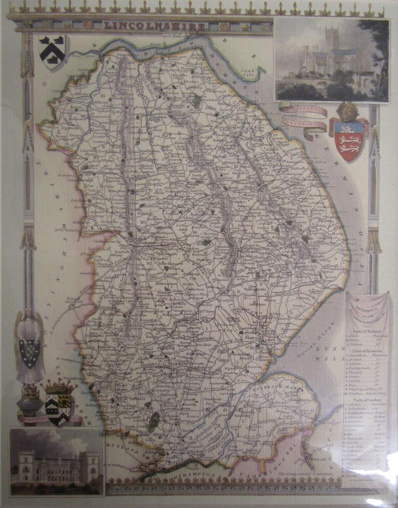 Collection of Ordnance survey maps, framed Rutlandshire print and mounted Lincolnshire map - Image 6 of 6