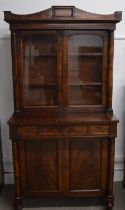 Regency mahogany bookcase cabinet, W 86cm x H 171cm x D 49cm