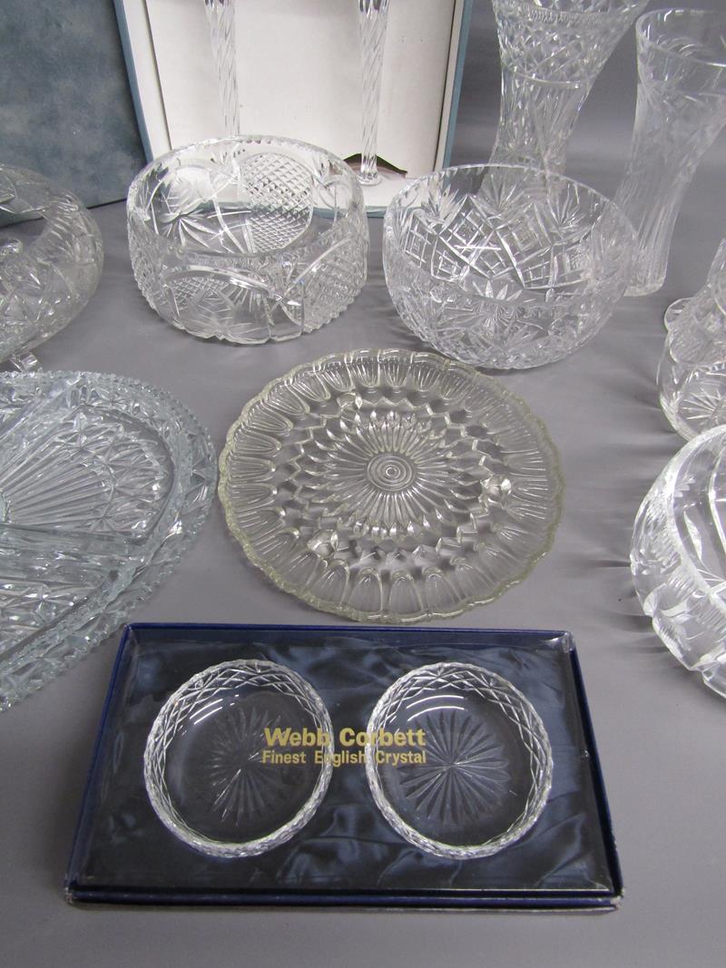Crystal including Durand & Webb Corbett and cut glass bowls, vases, jug etc - Image 3 of 5