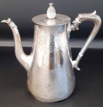 Victorian silver coffee pot, Mappin & Webb, Sheffield 1879, 26.59ozt