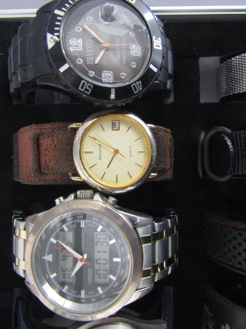 Cased collection of 12 watches includes Sekonda, Eiger, digital chronograph watch, Accurist, - Image 5 of 9