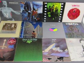 Collection of approx. 80 vinyl LP records includes Jean Michel Jarre, The Moody Blues, Santana,