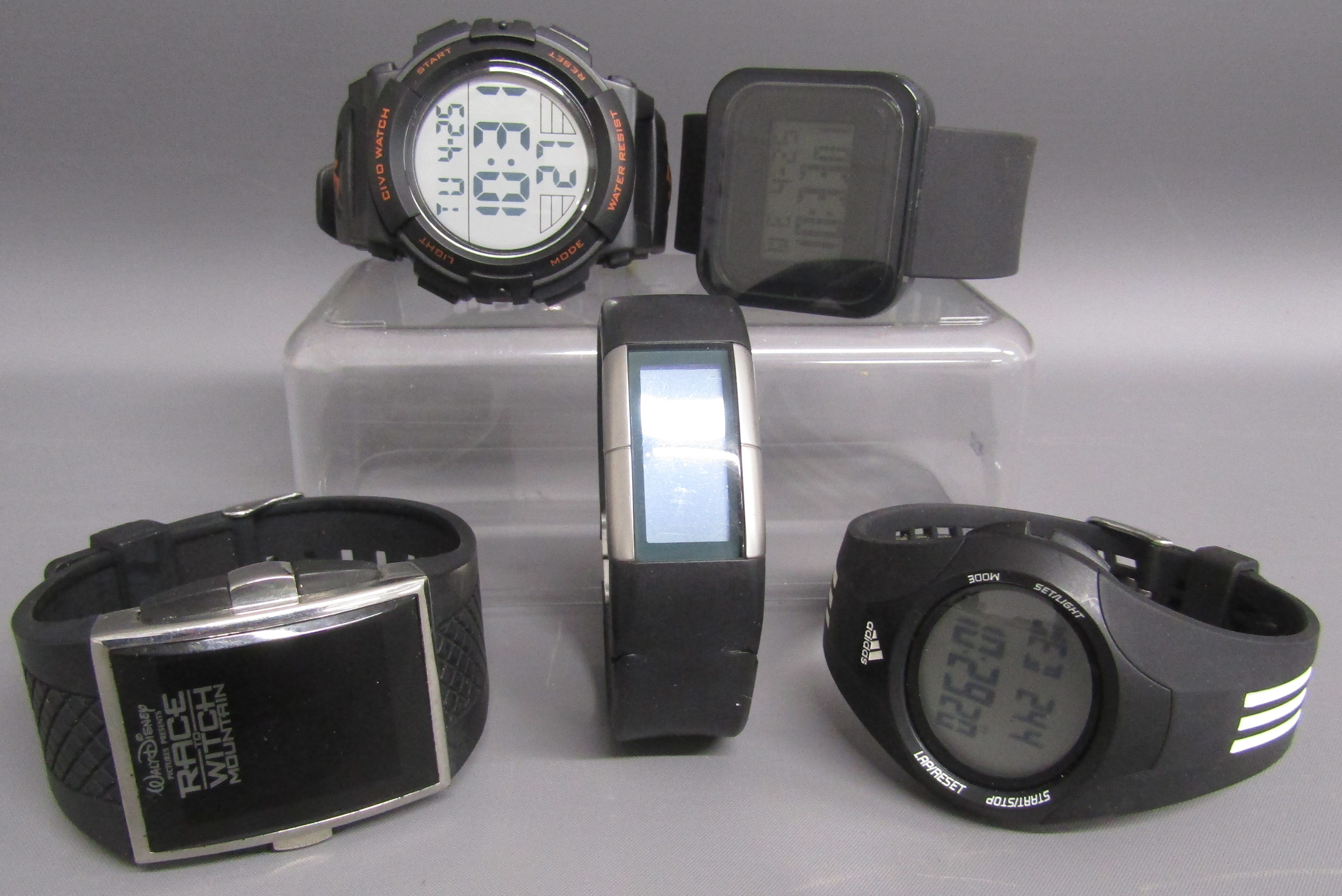 5 digital watches includes Adidas, Civo, Walt Disney 'Race to Watch Mountain' etc