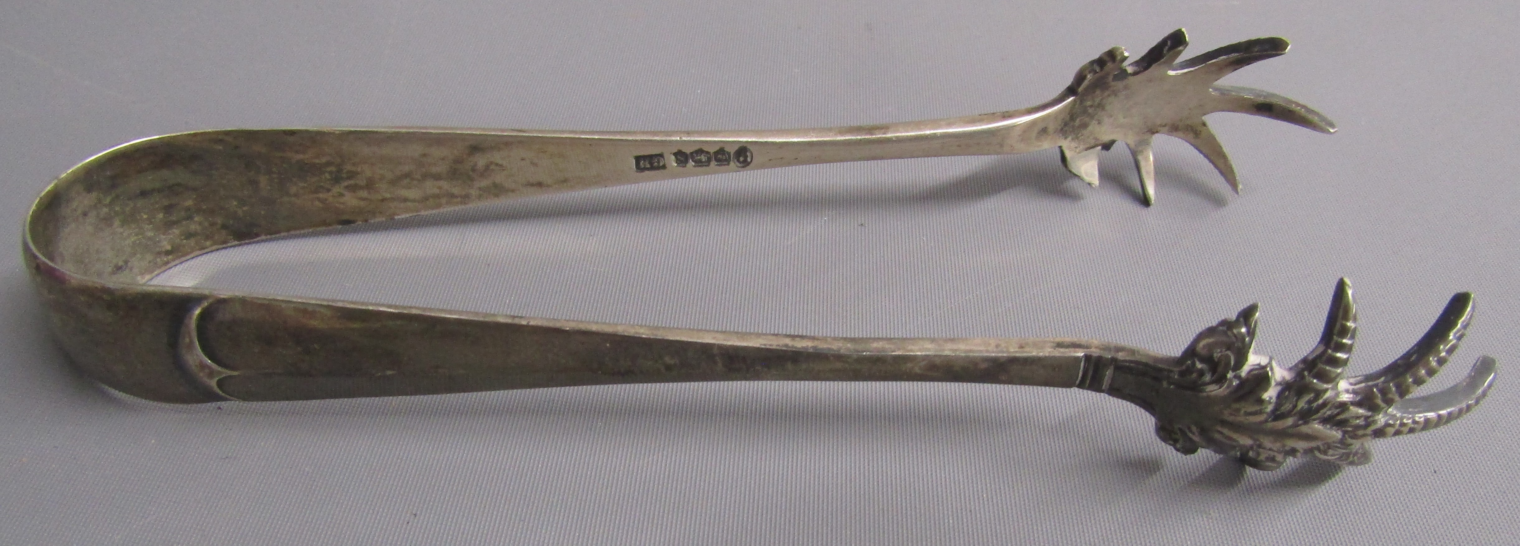 Victorian ice tongs with ice pick and hammer and ebony handle, Harrison Brothers Sheffield 1935 - Image 6 of 10