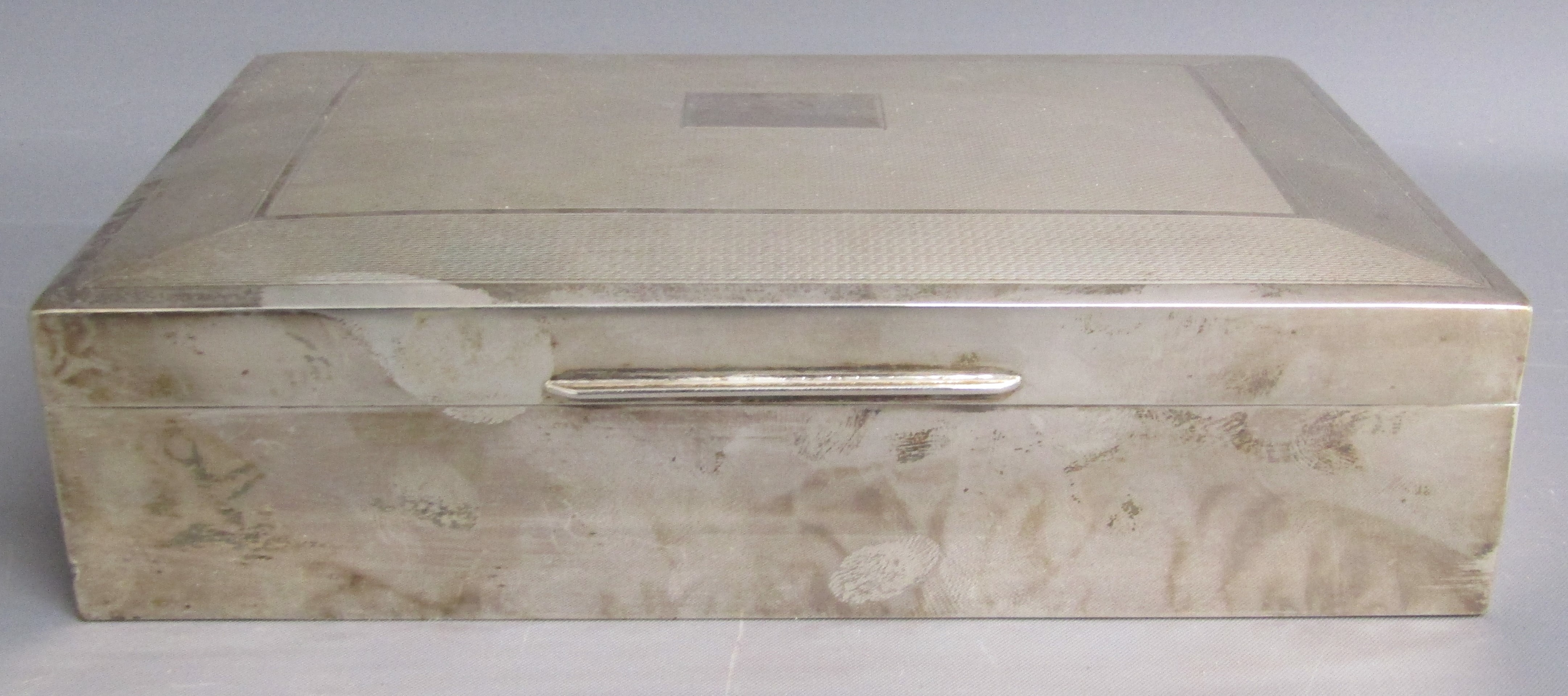 Viner's wood lined silver cigarette box with 2 boxes of matches, Sheffield 1962  - approx. 16.5cm - Bild 8 aus 16