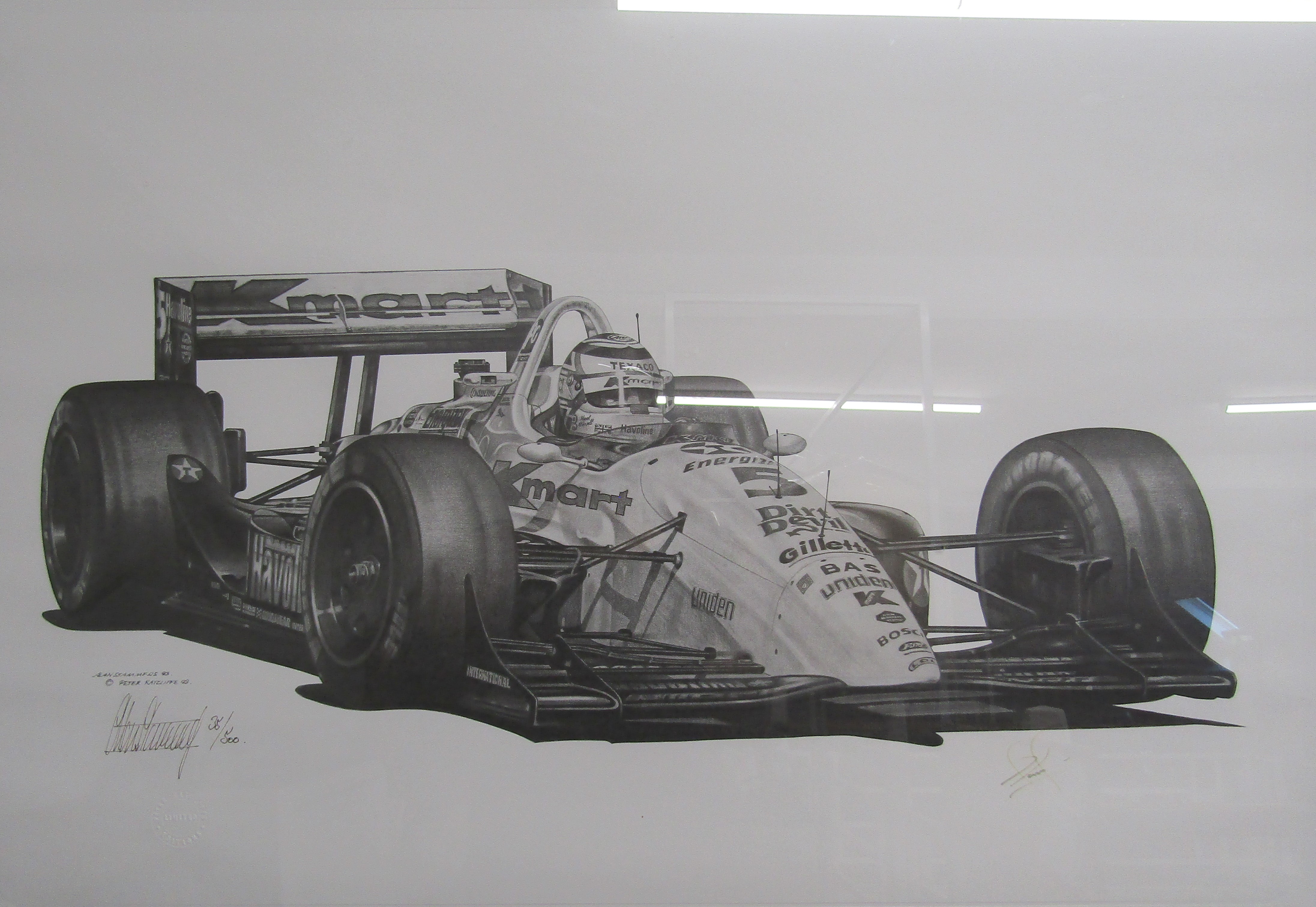Peter Ratcliffe limited editions - Alan Stammers '93 35/500 framed Nigel Mansell signed print, - Image 4 of 6