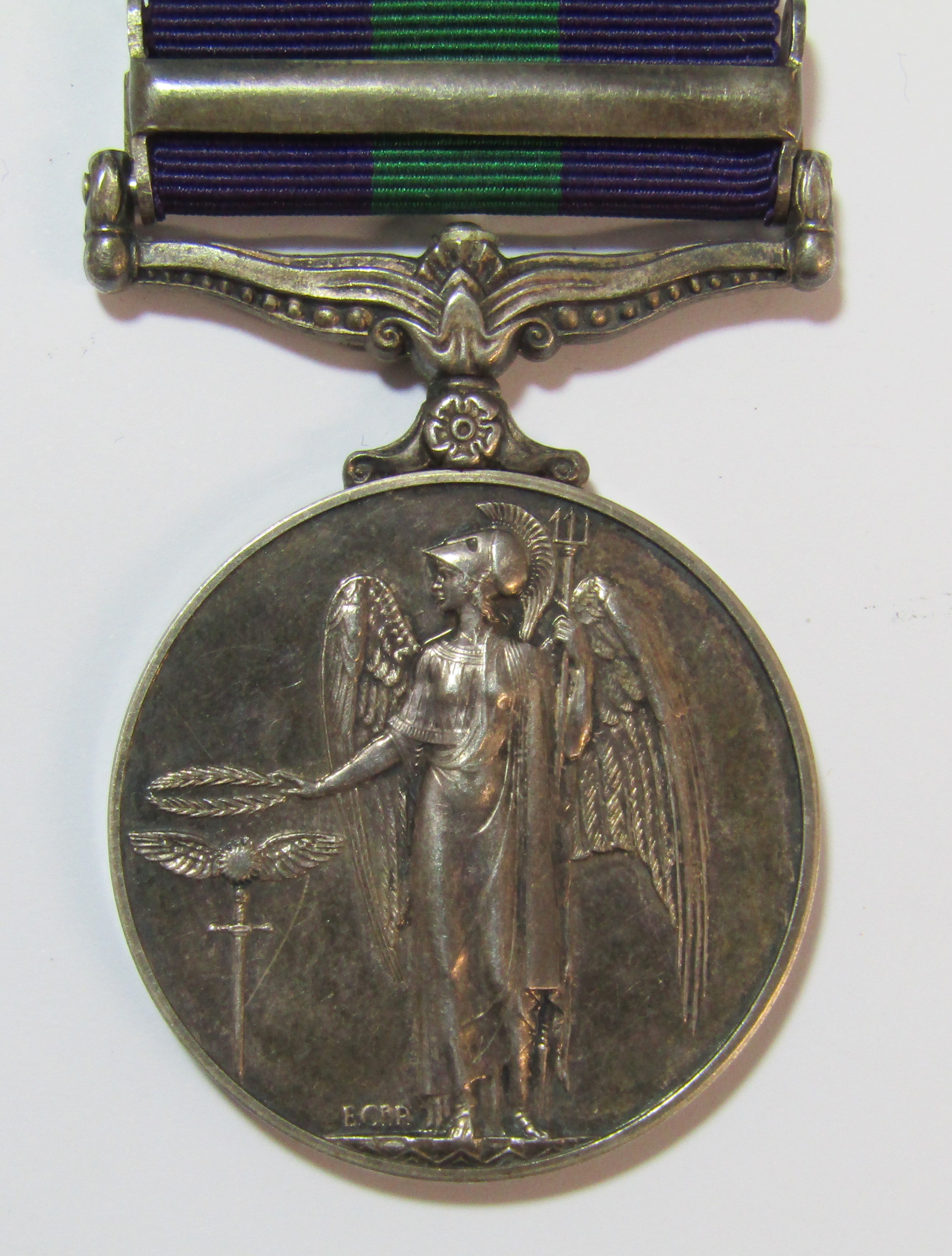 Elizabeth II Cyprus medal - 23424797 PTE D OLSEN A.C.C - with purple and green ribbon - Bild 3 aus 6