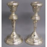 Pair of weighted silver candlesticks Broadway & co Birmingham 1968