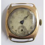 9ct gold H. Wolf Ltd London, Liverpool & Manchester Magno wristwatch, Swiss made 6/400, 15 jewels,