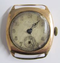 9ct gold H. Wolf Ltd London, Liverpool & Manchester Magno wristwatch, Swiss made 6/400, 15 jewels,
