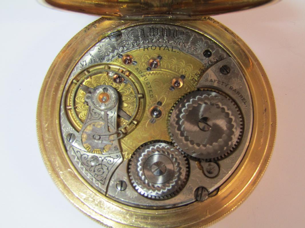 American Waltham Watch Co., Waltham Royal pocket watch - guaranteed 14ct gold plated - 17 jewels - - Image 6 of 8