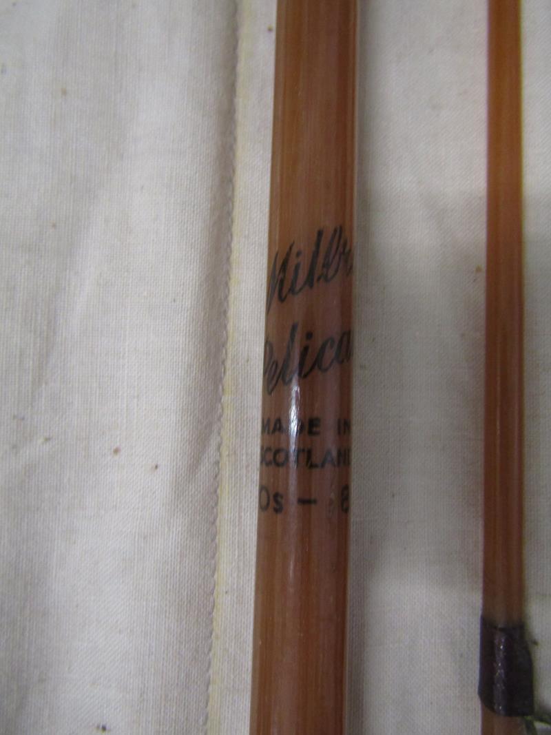 5 fishing rods and 2 plastic holders - 2 piece 8ft Milbro Pelican fibreglass spinning rod made in - Image 6 of 6