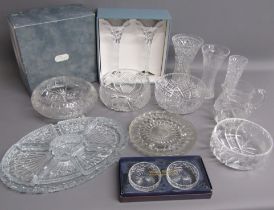 Crystal including Durand & Webb Corbett and cut glass bowls, vases, jug etc