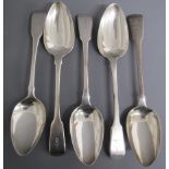 5 silver serving spoons embossed with a wheatsheaf - 4 Possibly Richard Poulden London 1818 & 1