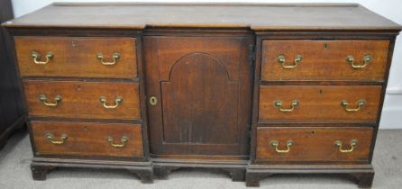 19th century oak sideboard, 180cm W x 59cm D x 85cm H