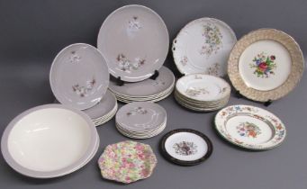 Royal Doulton Frost Pine plates and bowls, Carl Tielsch 70570 cake plate and plates, Midwinter