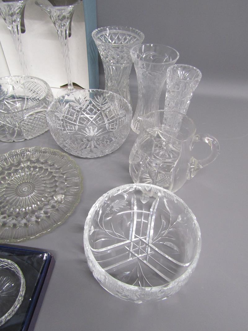 Crystal including Durand & Webb Corbett and cut glass bowls, vases, jug etc - Image 4 of 5