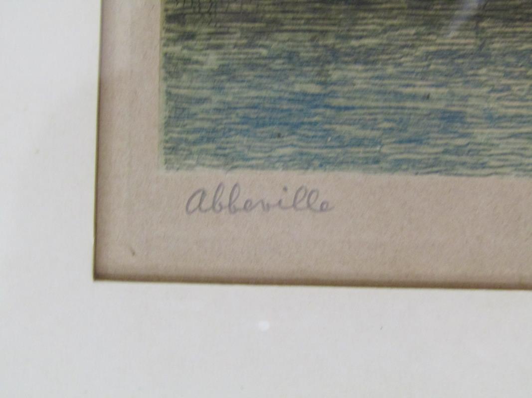 3 framed C Fitzgerald etchings - Abbeville, Luimpen? and Montrichard - all pencil signed - Bild 4 aus 10