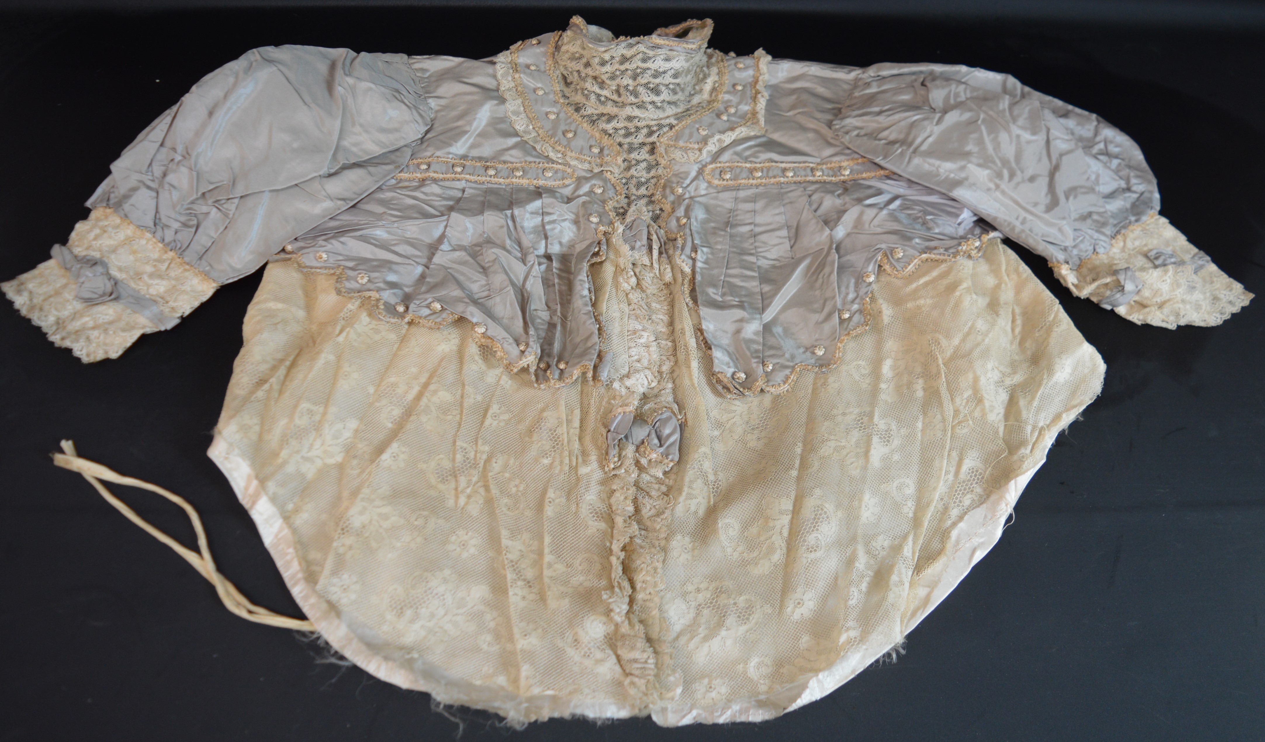 1897 hand made 2 piece wedding dress with veil, additional jacket, 1920s beaded dress & child's - Image 8 of 26