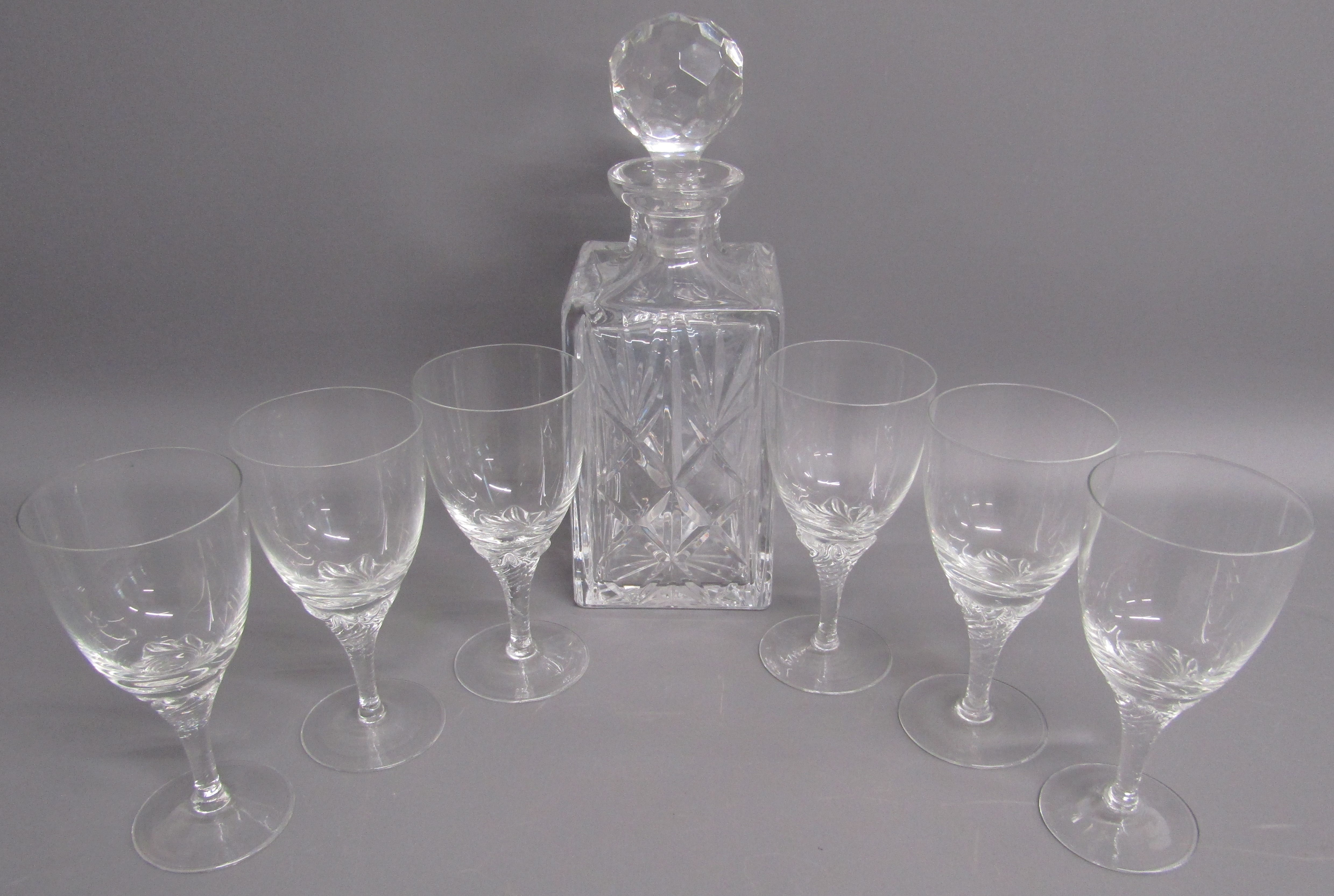 Advised Edinburgh Crystal decanter and wine glasses (not marked)