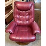 Leather swivel recliner chair