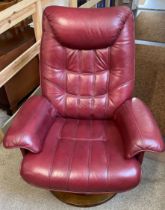 Leather swivel recliner chair