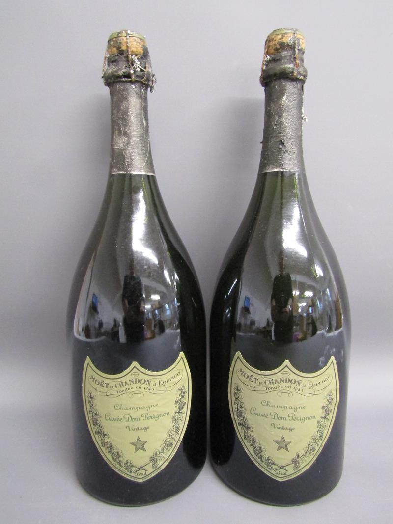 2 Dom Perignon Moet & Chandon sealed display bottles with 6 Dom Perignon Champagne flutes - Image 4 of 6