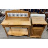 Pine washstand & bedside cabinet