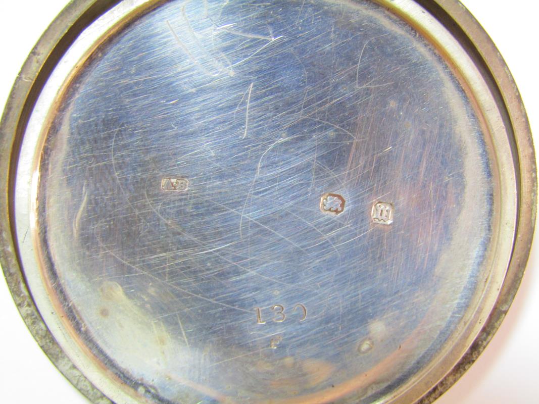 Silver A.W.W & Co Waltham Mass top wind pocket watch stamp to crown and ring (currently working) - Image 7 of 9