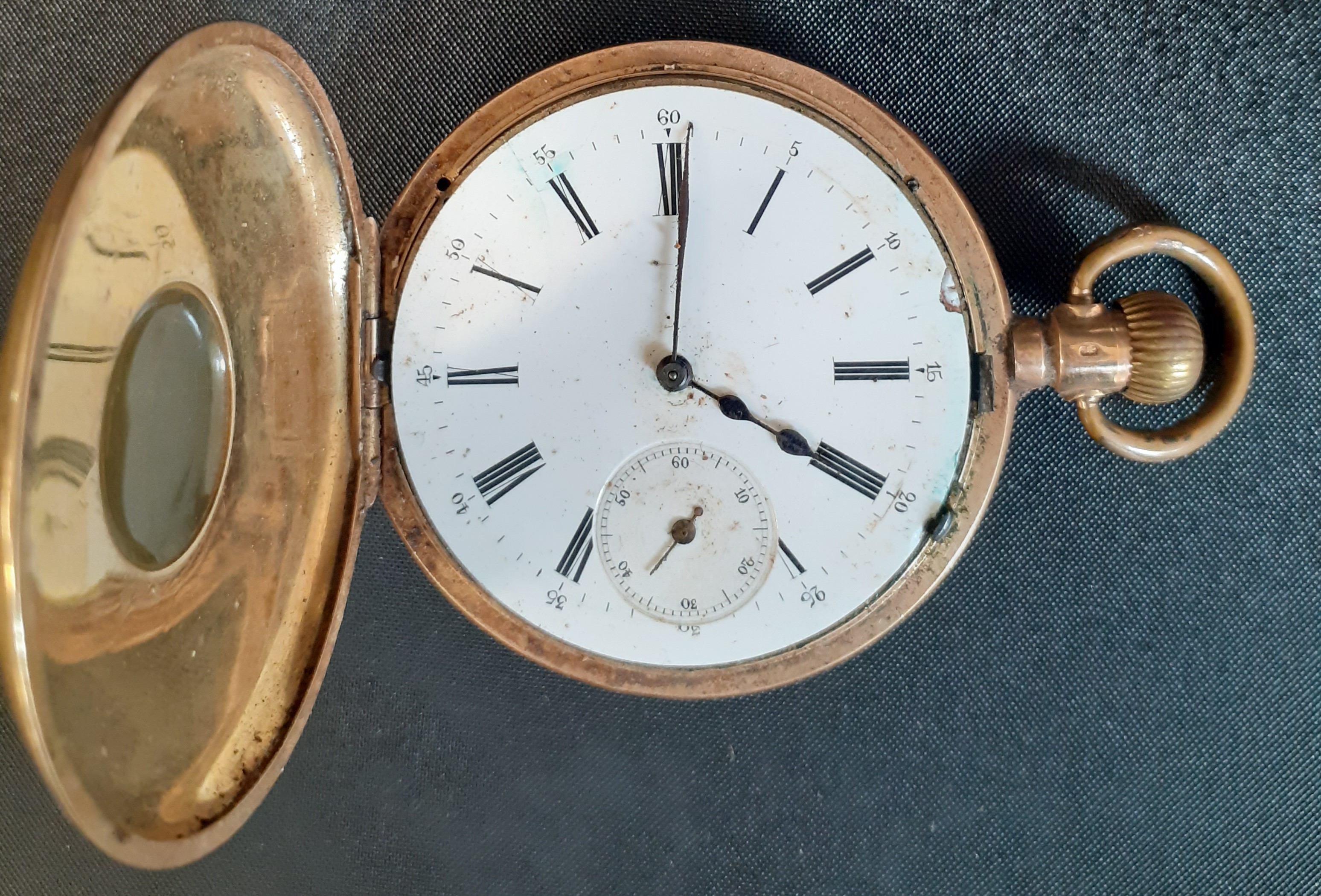 Gold plated half hunter pocket watch - Image 2 of 3