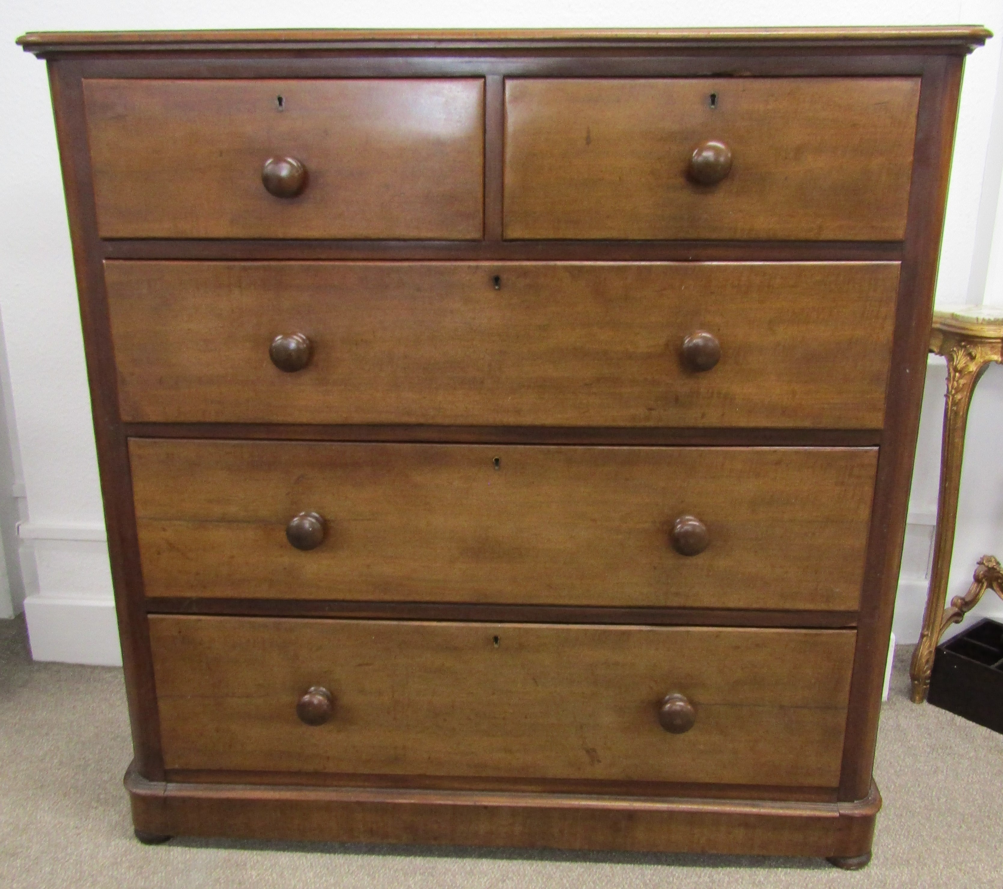 Large Victorian mahogany chest of drawers - approx. 120cm x 52.5cm x 119.5cm