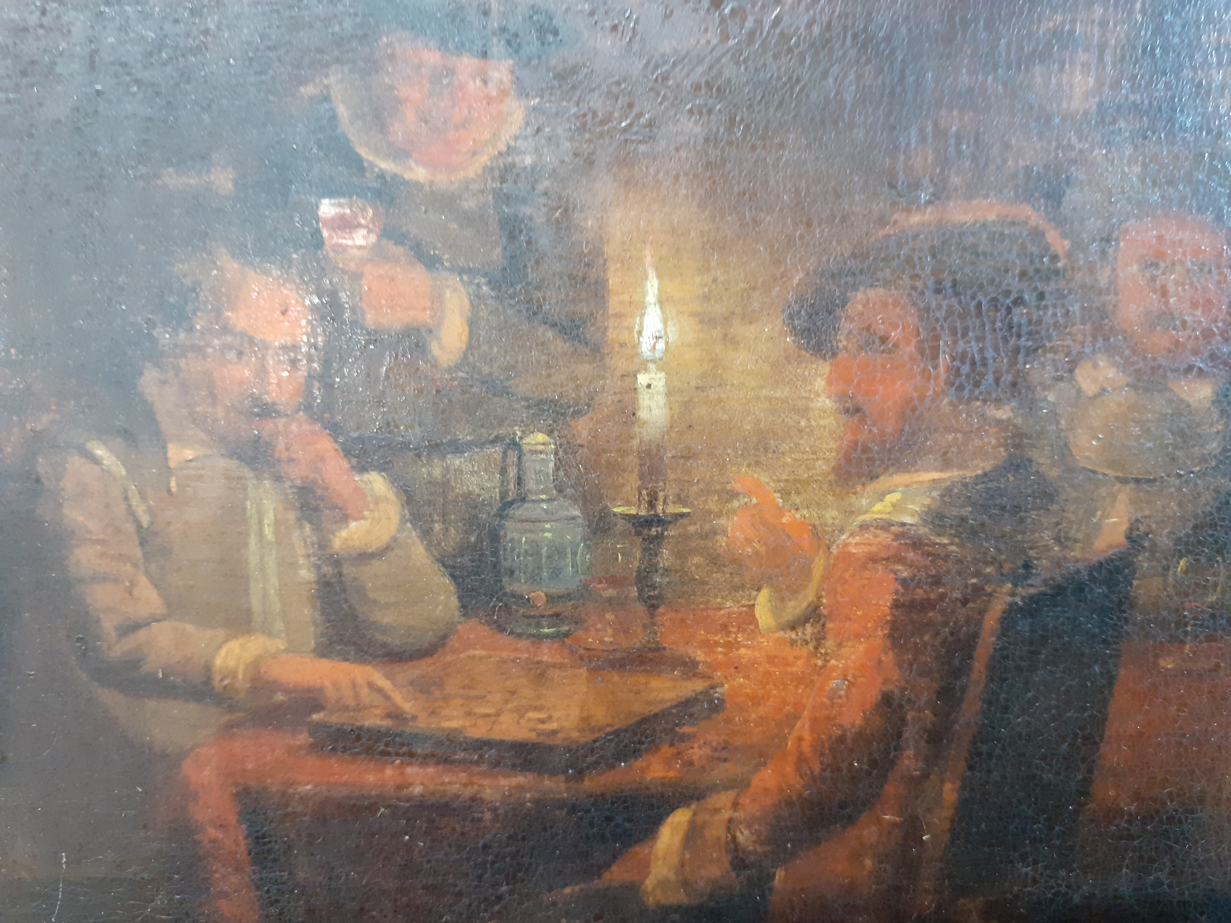 Continental antique oil on panel depicting interior scene with seated figures in 16th century dress, - Image 3 of 7