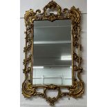 Large wall mirror with a gilded rococo frame 102cm by 57cm