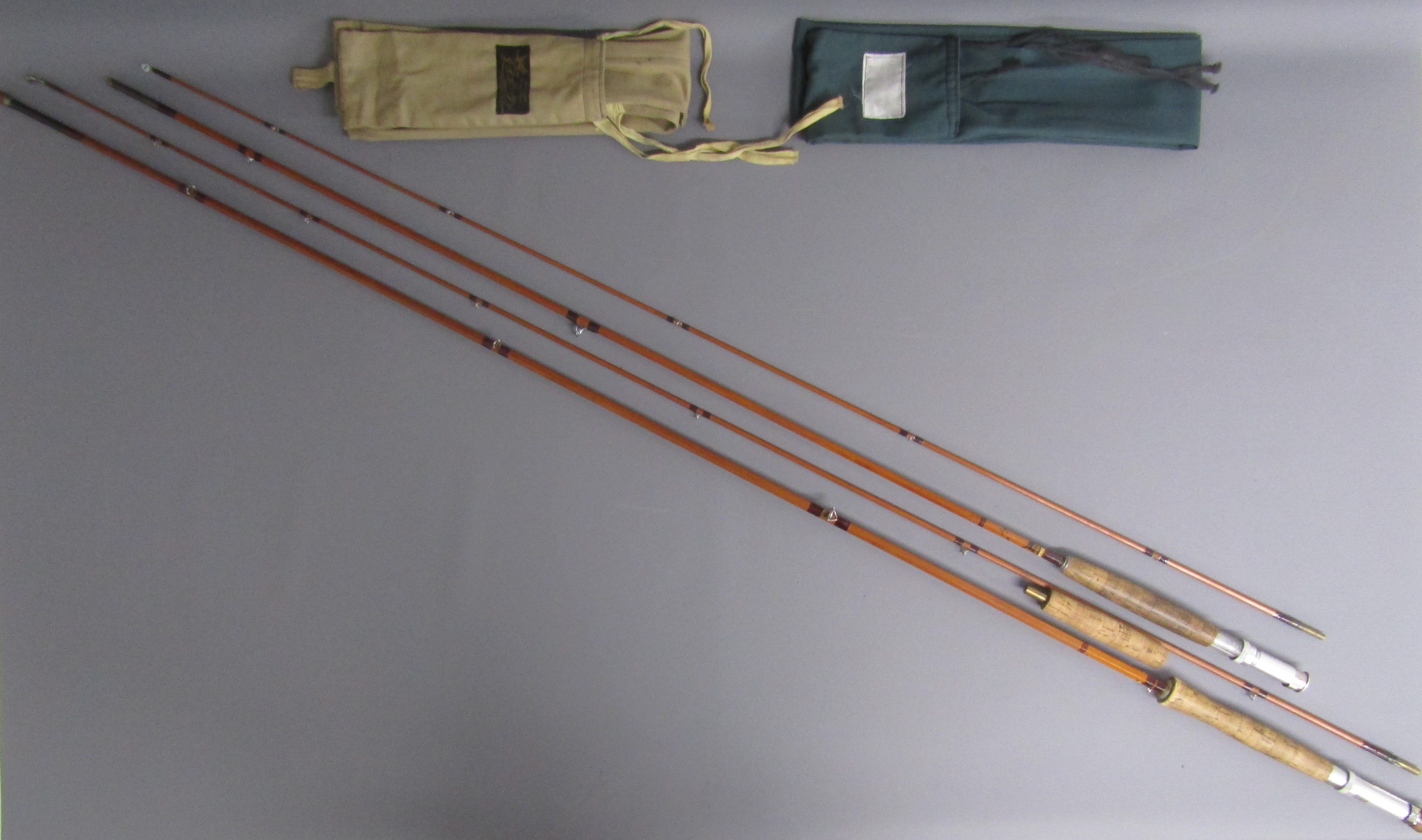 2 x J S Sharpe Ltd Aberdeen 'Scottie' split cane fishing rods - 2 piece 10ft screw joint includes - Image 2 of 9