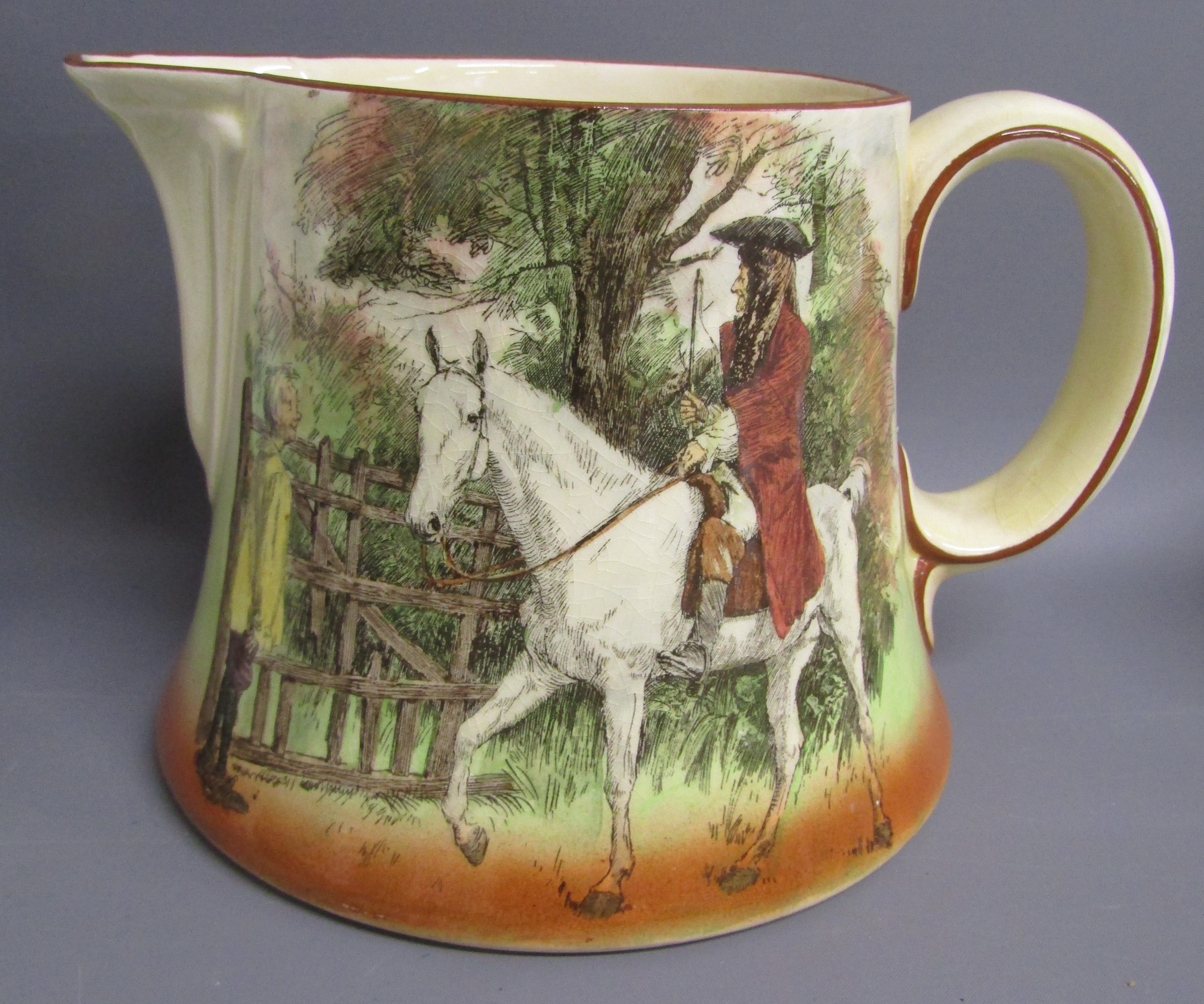 Royal Doulton Sir Roger de Coverley jug, Crown Staffordshire 15646 teacups and saucers along with - Image 4 of 6